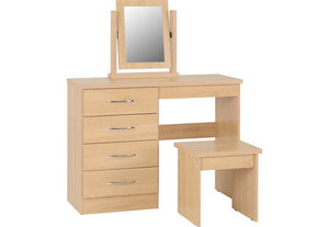 Seconique Nevada Grey, Oyster, Sonoma Oak and White 4 Drawer Dressing Table Set (5769105014950)