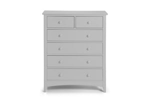 Julian Bowen Cameo Stone White and Dove Grey Solid Pine 4 + 2 Drawer Chest (5641848258726)