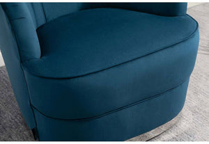 Birlea Cleo Grey and Midnight Blue Upholstered Fabric Accent Chair (5782472556710)
