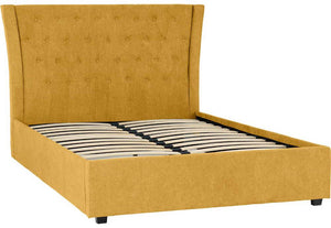 Seconique Camden Blue Grey Mustard Upholstered Fabric Bed 4FT6 Double - 135cm (5669304500390)