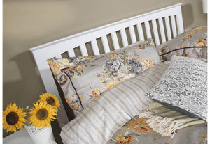 Serene Amelia Honey Oak Opal White Hevea Wooden Bed 3FT 4FT Double 5FT 6FT (6677603090606)