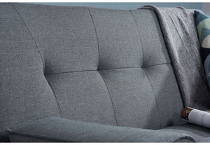 Birlea Logan Grey Polyester Buttoned Back 3 Seater Upholstered Fabric Sofa Bed (5596117794982)