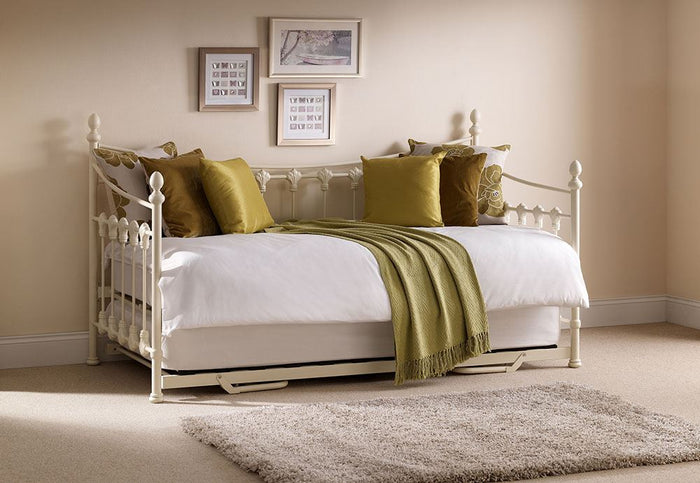 Julian Bowen Versailles White Guest Bed w/Premier Mattresses and Underbed Single
