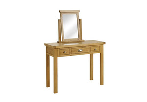 Birlea Woburn Oak Veneer Solid Oak 3 Drawer Dressing Table (5596126904486)