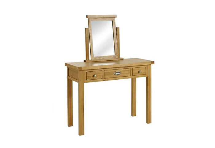 Birlea Woburn Oak Veneer Solid Oak 3 Drawer Dressing Table