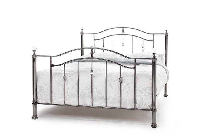 Serene Ashley Nickel Black Nickel Metal Bed 4FT 4FT6 Double 5FT 6FT Super King