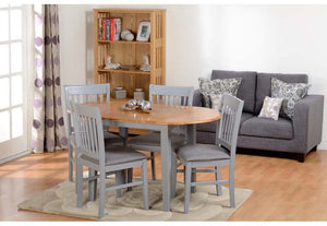 Seconique Oxford Grey/Natural Oak/Grey Fabric Dining Set (5719702700198)