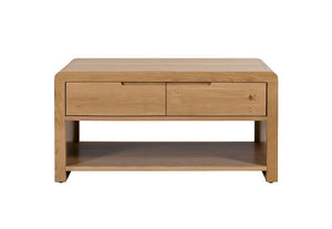 Julian Bowen Curve Waxed Solid Oak Recessed Handles Coffee Table (5644583403686)
