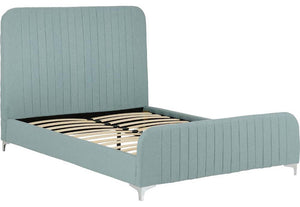 Seconique Hampton Grey Teal Upholstered Fabric Bed 4FT6 Double 5FT King Size (5674808705190)