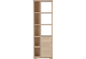 Seconique Cambourne Light Sonoma Oak 1 Door 5 Shelf,1 Door,3 Drw Display Cabinet (5738012967078)