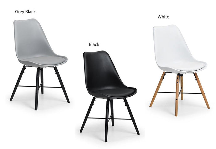 OSD Kari Black, White and Grey Faux Leather Dining Chair (Set of 2)