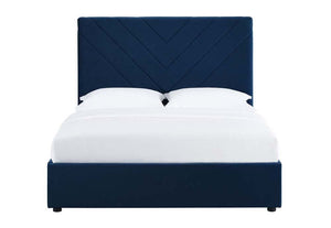 LPD Islington Blue Green & Orange Upholstered Fabric Bed Double King Size (6164079673518)