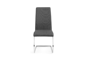 Julian Bowen Roma Slate Grey Linen Cantilever Metal Leg Dining Chair (5635526394022)