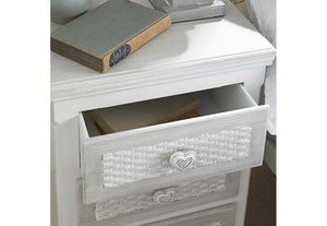 LPD Furniture Brittany White 1 Drawer Bedside Table/ Nightstand/ Bedside Cabinet (6605199343790)