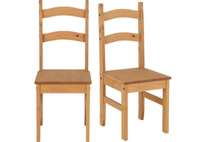 Seconique Budget Distressed Waxed Solid Pine Mexican Dining Chairs (5776328556710)