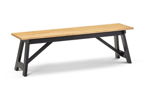 Julian Bowen Hockley Black and Oak Rectangular Bench (5805885587622)