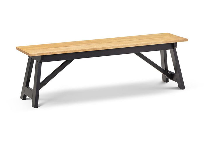 Julian Bowen Hockley Black and Oak Rectangular Bench