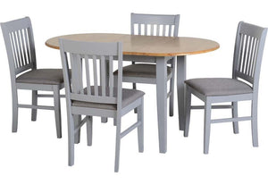 Seconique Oxford Grey/Natural Oak/Grey Fabric Dining Set (5719702700198)