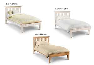 Julian Bowen Salerno Oak,Ivory & Oak, Ivory Wooden Bed Single 4FT6 Double King (5644983500966)