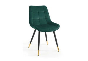 Julian Bowen Hadid Grey & Green Velvet Dining Chair (7582911922350)