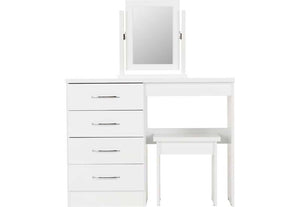 Seconique Nevada Grey, Oyster, Sonoma Oak and White 4 Drawer Dressing Table Set (5769105014950)