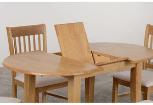 Seconique Oxford Natural Oak/Mink Microsuede Dining Set (5719713874086)