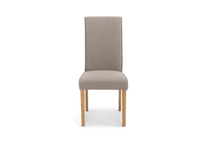Julian Bowen Seville Solid Oak Taupe Linen Dining Chair (5635533373606)