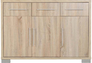 Seconique Milan Sonoma Oak Effect Veneer 3 Door 3 Drawer Sideboard (5748140572838)