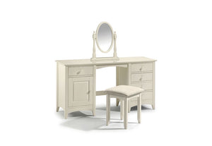 Julian Bowen Cameo Stone White faux suede seat Dressing Table Stool (5801738731686)