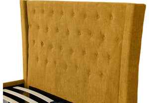 Seconique Camden Blue Grey Mustard Upholstered Fabric Bed 4FT6 Double - 135cm (5669304500390)