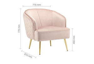 Birlea Bella 2 Seater and 1 Seater Blush Pink Upholstered Fabric Sofa (5600596459686)