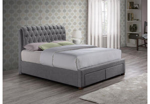 Birlea Valentino Charcoal Grey 2 Drawer Upholstered Fabric Bed Double and King (5597412655270)