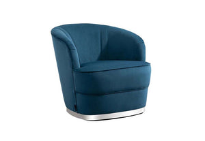 Birlea Cleo Grey and Midnight Blue Upholstered Fabric Accent Chair (5782472556710)