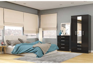 OSD Lynx High Gloss Black Wardrobe (7582012670126)