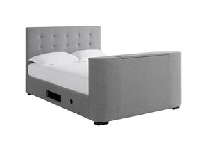 LPD Furniture Mayfair Grey Fabric TV Bed 4F6 Double 5FT King Size (6157000540334)