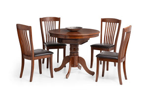 Julian Bowen Canterbury Mahogany Round to Oval Extending Table Dining Table (5801747611814)