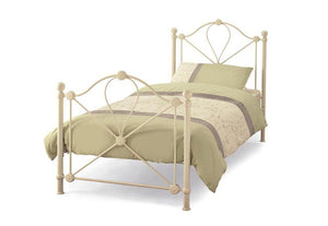 Serene Lyon Ivory Gloss Metal Bed 3FT Single Small Double 4FT6 Double 5FT King (7016866971822)