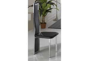 OSD Alcorcon Black & Cream PU with Chrome Leg and Edging Dining Chair (7622613762222)