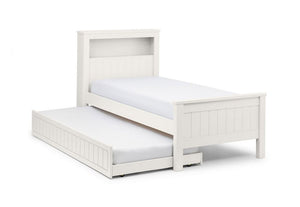 Julian Bowen Maine Surf White and Dove Grey Pine Bookcase Wooden Bed 3FT Single (5641725214886)