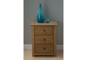 Birlea Santiago Solid Pine 3 Drawer Bedside Table/ Nightstand/ Bedside Cabinet (5596035481766)