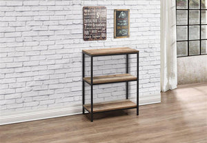 Birlea Urban Rustic Wood Effect with Black Metal Frame 3 Tier Bookcase (5596145090726)
