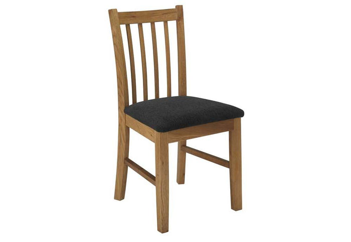 OSD Brooklyn Solid Oak Dining Chair with Black Seat (Set of 2)