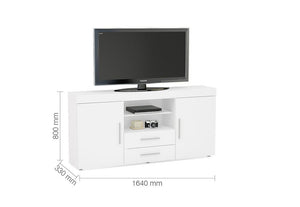 Birlea Edgeware Black Walnut &Black White White & Grey 2 Door 2 Drawer Sideboard (5600650068134)