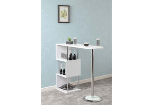 Seconique Charisma Concrete and White Effect with Chrome Home Bar Table (5762450686118)