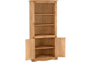 Seconique Corona White and Distressed Waxed Pine 2 Door Display Unit/Bookcase (5769200042150)