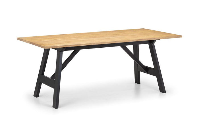 Julian Bowen Hockley Black and Oak Rectangular Dining Table
