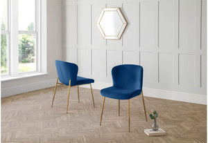 Julian Bowen Harper Dusky Pink, Grey & Blue Velvet Set of 6 Dining Chairs (7582868406446)