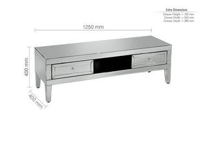 Birlea Valencia Mirrored Bevelled Glass TV Cabinet (5596250898598)