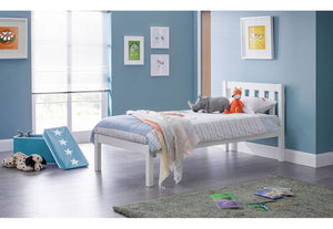 Julian Bowen Luna Surf White and Dove Grey Solid Pine Wooden Bed 3FT Single (5641714040998)