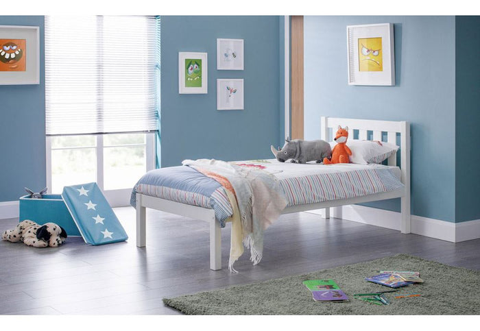 Julian Bowen Luna Surf White and Dove Grey Solid Pine Wooden Bed 3FT Single